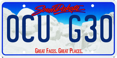 SD license plate 0CUG30