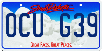 SD license plate 0CUG39