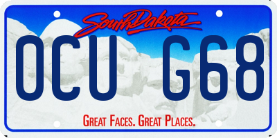 SD license plate 0CUG68
