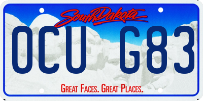 SD license plate 0CUG83