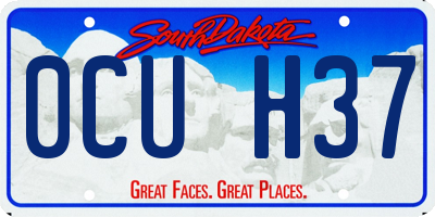 SD license plate 0CUH37