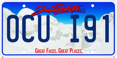 SD license plate 0CUI91