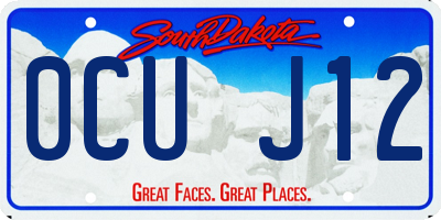 SD license plate 0CUJ12