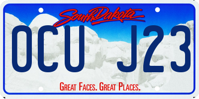 SD license plate 0CUJ23