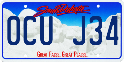 SD license plate 0CUJ34
