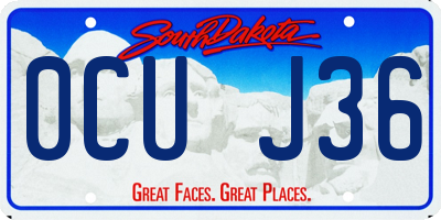 SD license plate 0CUJ36