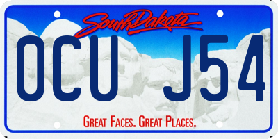 SD license plate 0CUJ54
