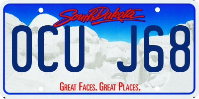 SD license plate 0CUJ68