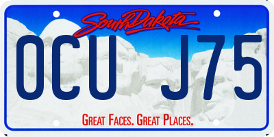 SD license plate 0CUJ75