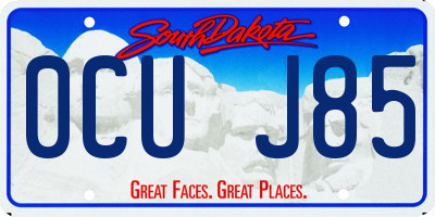 SD license plate 0CUJ85