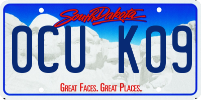 SD license plate 0CUK09