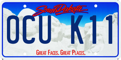 SD license plate 0CUK11
