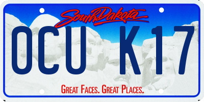 SD license plate 0CUK17