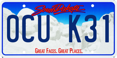 SD license plate 0CUK31