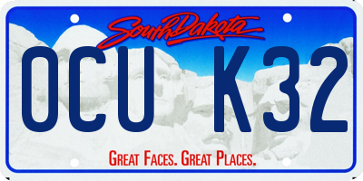 SD license plate 0CUK32
