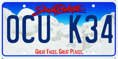SD license plate 0CUK34