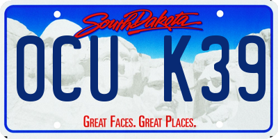 SD license plate 0CUK39