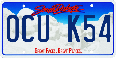 SD license plate 0CUK54