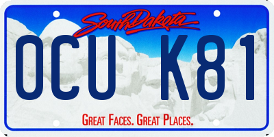 SD license plate 0CUK81