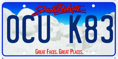 SD license plate 0CUK83