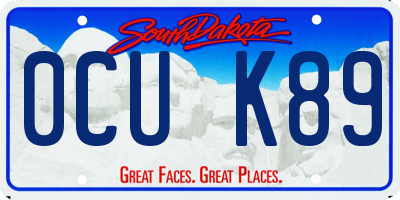 SD license plate 0CUK89