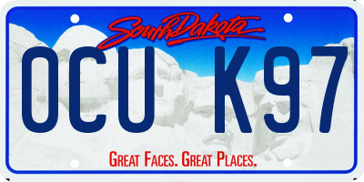 SD license plate 0CUK97