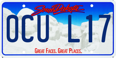 SD license plate 0CUL17
