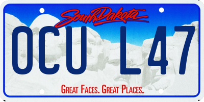 SD license plate 0CUL47