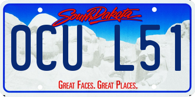 SD license plate 0CUL51
