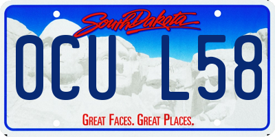 SD license plate 0CUL58