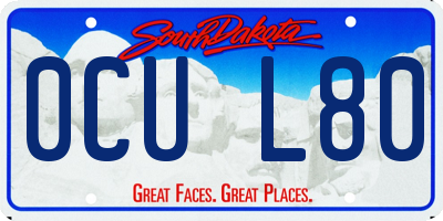 SD license plate 0CUL80