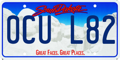 SD license plate 0CUL82
