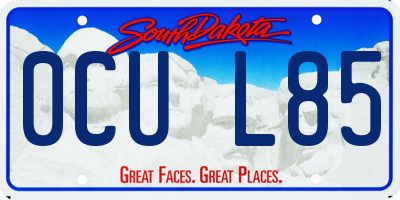 SD license plate 0CUL85