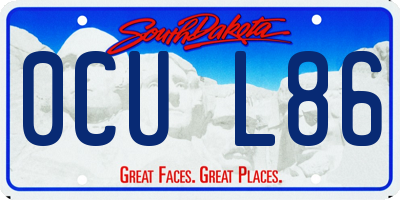 SD license plate 0CUL86