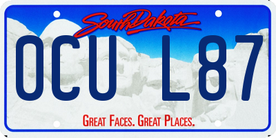 SD license plate 0CUL87