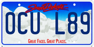 SD license plate 0CUL89