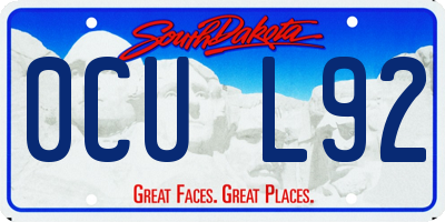 SD license plate 0CUL92