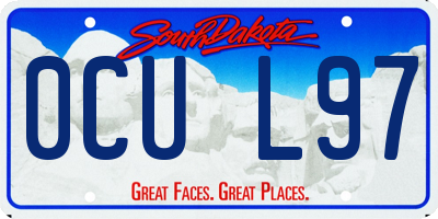 SD license plate 0CUL97