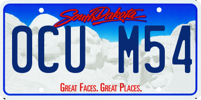 SD license plate 0CUM54
