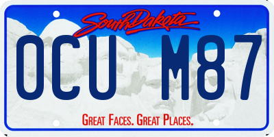 SD license plate 0CUM87