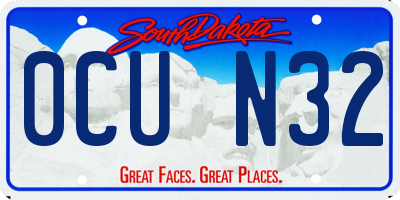 SD license plate 0CUN32
