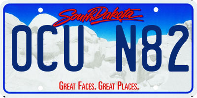 SD license plate 0CUN82