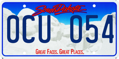 SD license plate 0CUO54