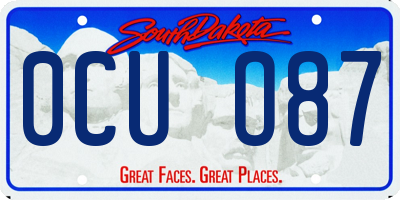 SD license plate 0CUO87