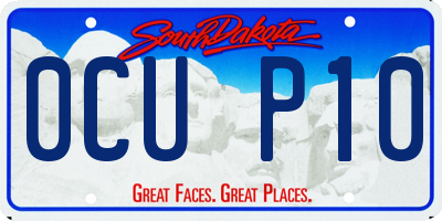 SD license plate 0CUP10