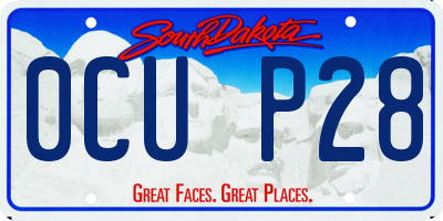 SD license plate 0CUP28