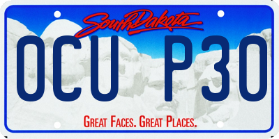 SD license plate 0CUP30