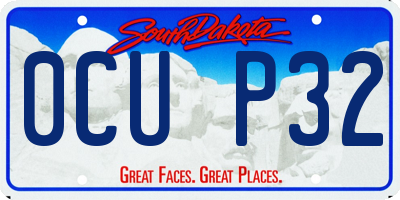 SD license plate 0CUP32