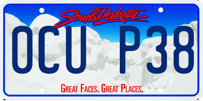 SD license plate 0CUP38