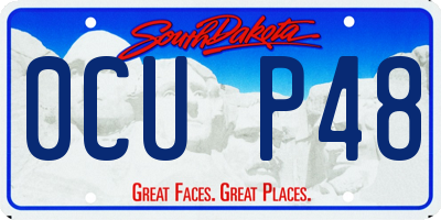 SD license plate 0CUP48